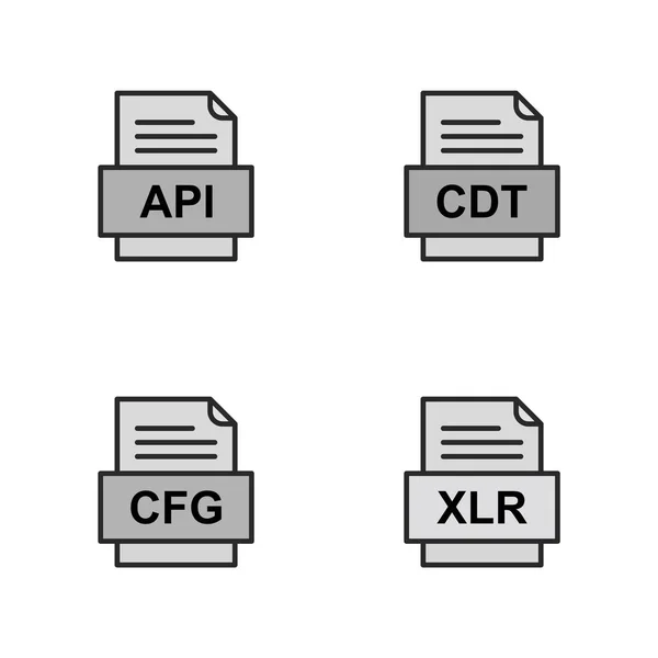 Set Icone Formati File — Vettoriale Stock