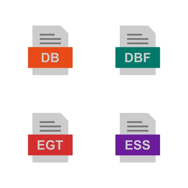 Set Van Bestandsformaten Pictogrammen — Stockvector