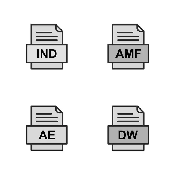 Set Icone Formati File — Vettoriale Stock