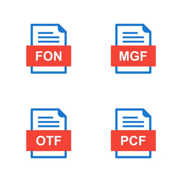 4つのファイル形式のアイコンのセット — ストックベクタ