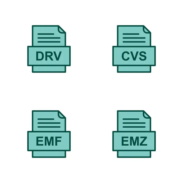 Ensemble Icônes Formats Fichiers — Image vectorielle