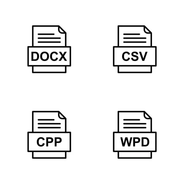 Conjunto Ícones Formatos Arquivo — Vetor de Stock