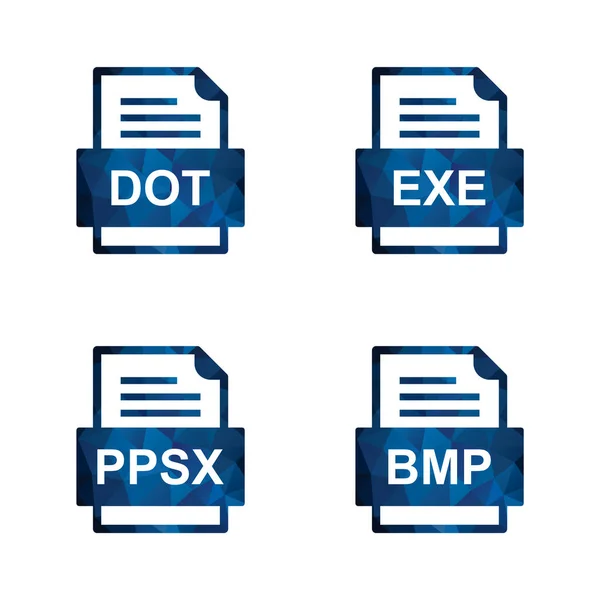 Ensemble Icônes Formats Fichiers — Image vectorielle