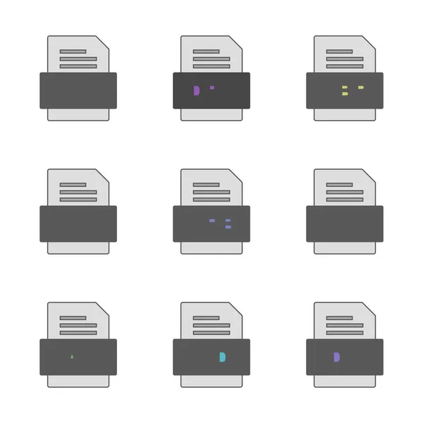 Set Von Symbolen Für Dateiformate — Stockvektor