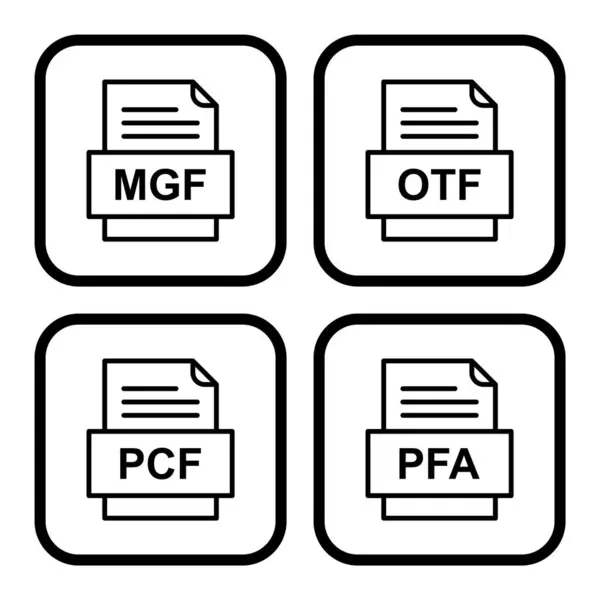 Ensemble Icônes Formats Fichiers — Image vectorielle