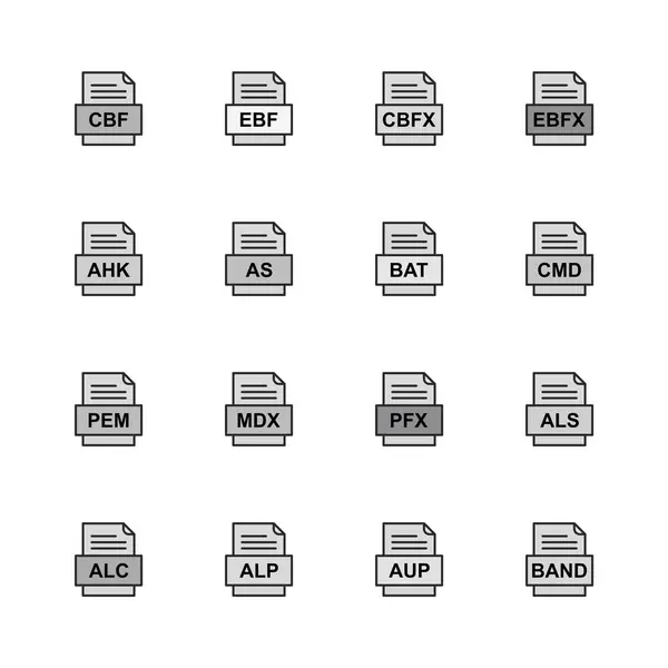 Conjunto Ícones Formatos Arquivo —  Vetores de Stock