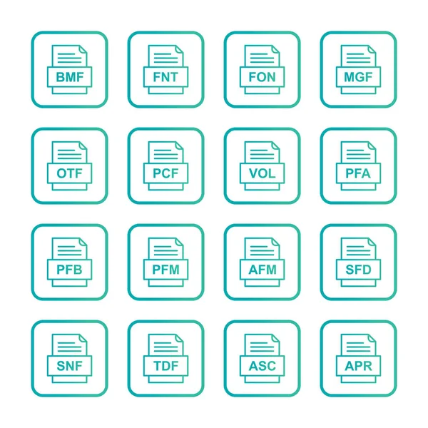 Ensemble Icônes Formats Fichiers — Image vectorielle