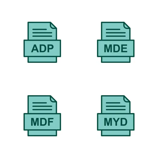 Ensemble Icônes Formats Fichiers — Image vectorielle