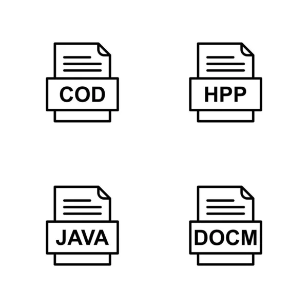 Ensemble Icônes Formats Fichiers — Image vectorielle