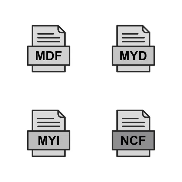 Set Van Bestandsformaten Pictogrammen — Stockvector