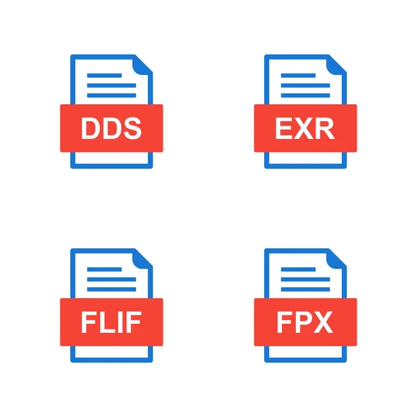 4つのファイル形式のアイコンのセット — ストックベクタ