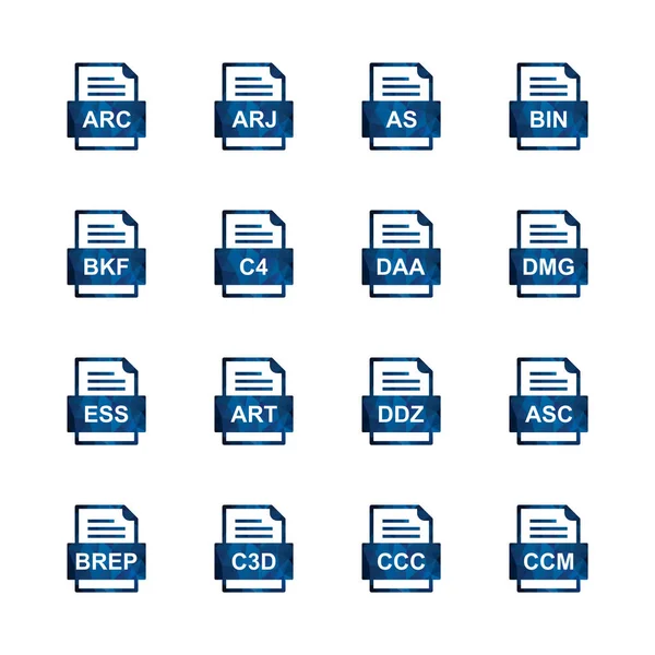 Set File Formats Icons — Stock Vector