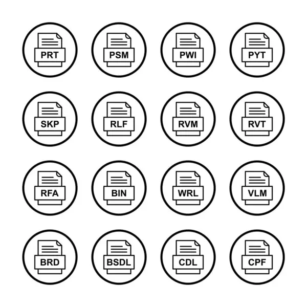 Ensemble Icônes Formats Fichiers — Image vectorielle