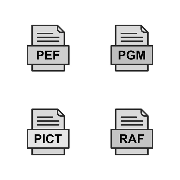 Set Van Bestandsformaten Pictogrammen — Stockvector