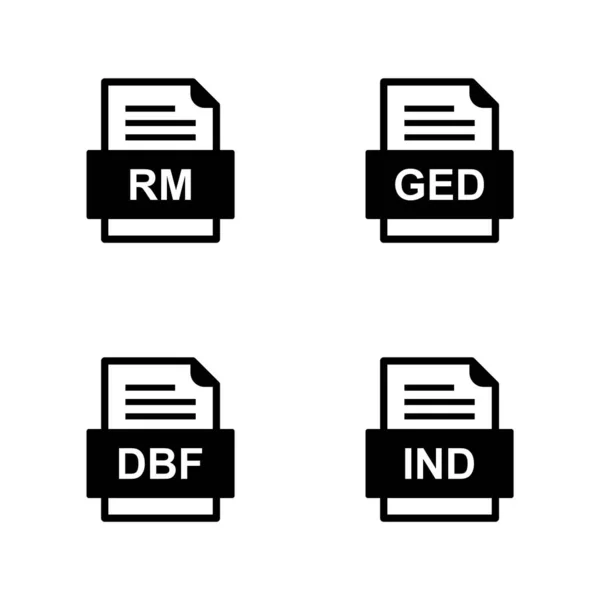 Set Von Symbolen Für Dateiformate — Stockvektor