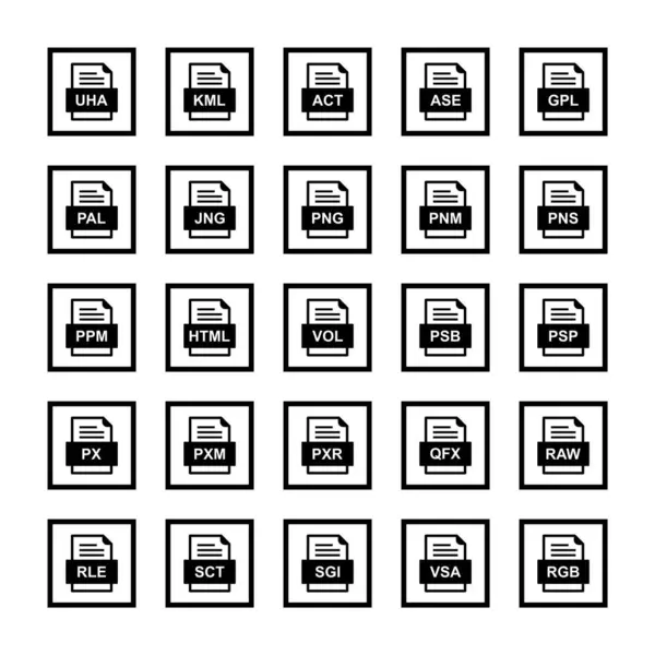 一组25个文件格式图标 — 图库矢量图片