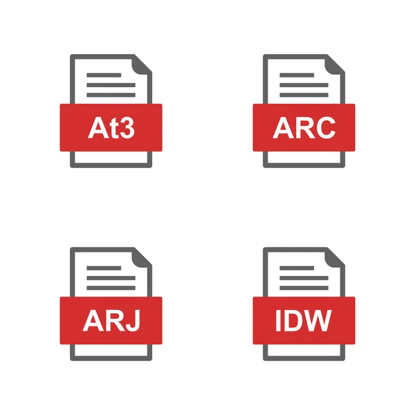 Uppsättning Filformat Ikoner — Stock vektor
