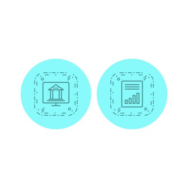 2 Bankacılık Simgesi Beyaz Arkaplanda İzole Edildi...