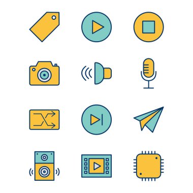 Kişisel ve iletişim için multimedya simgesi...