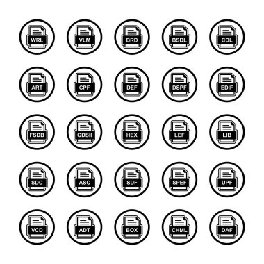 25 dosya biçimi simgesi kümesi