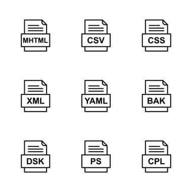9 dosya biçimi simgesi kümesi