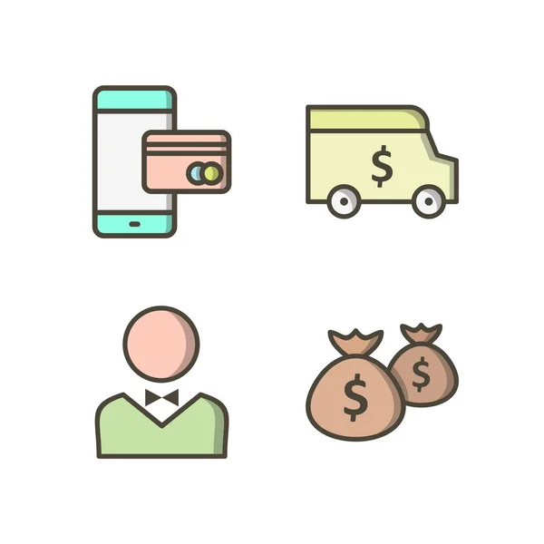 Banking Icons Personal Commercial Use — Stock Vector