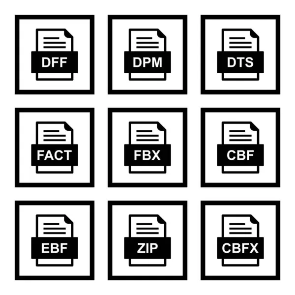 Set File Formats Icons — Stock Vector