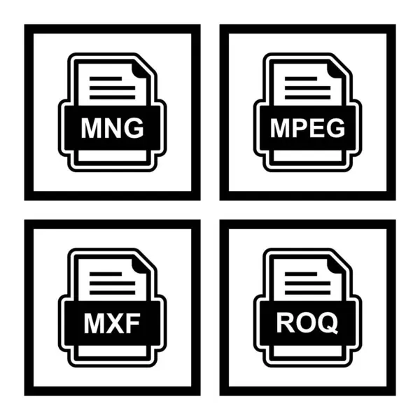 Set Von Symbolen Für Dateiformate — Stockvektor