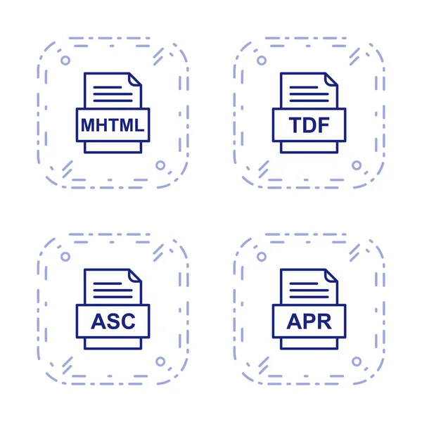 Set Icone Formati File — Vettoriale Stock