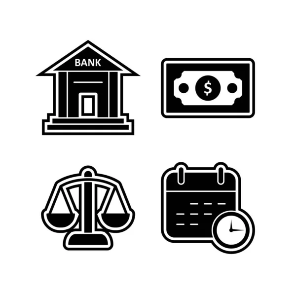 四套个人及商业用途的银行服务 — 图库矢量图片