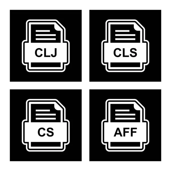 Set Von Symbolen Für Dateiformate — Stockvektor