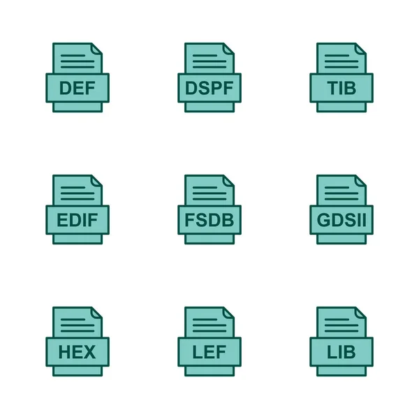 Ensemble Icônes Formats Fichiers — Image vectorielle