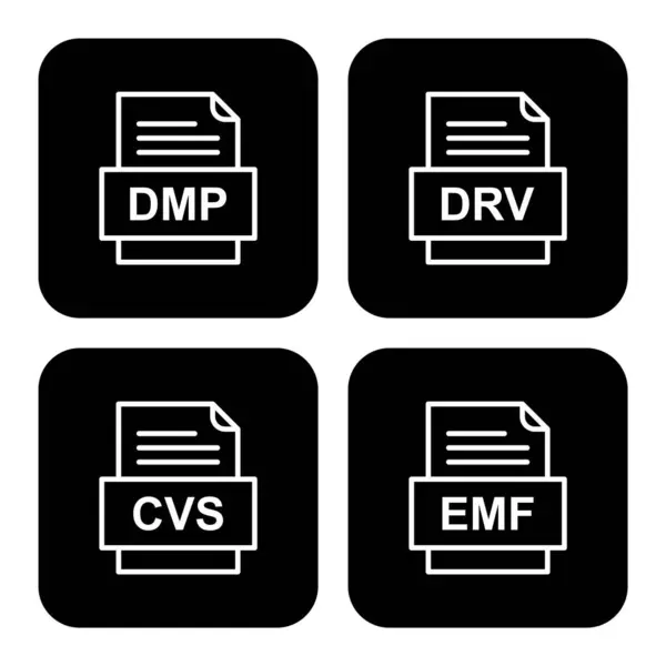 Ensemble Icônes Formats Fichiers — Image vectorielle