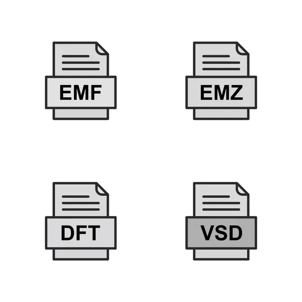 Set Icone Formati File — Vettoriale Stock