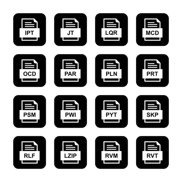 Set File Formats Icons — Stock Vector