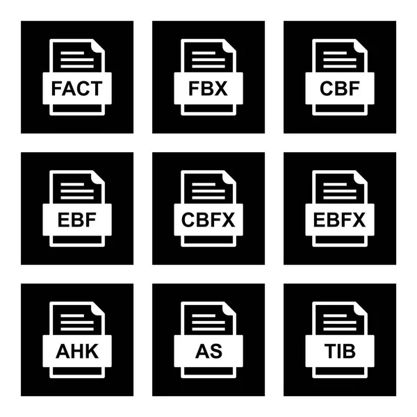 Set File Formats Icons — Stock Vector