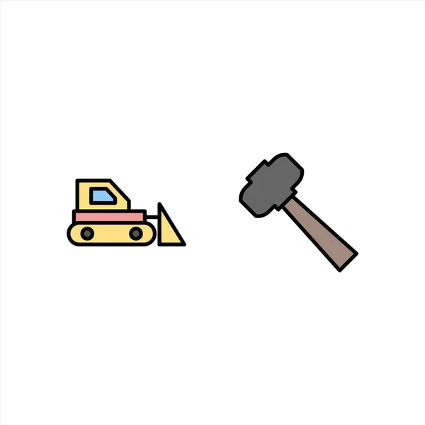 Conjunto Iconos Construcción Aislados Sobre Fondo Blanco — Vector de stock