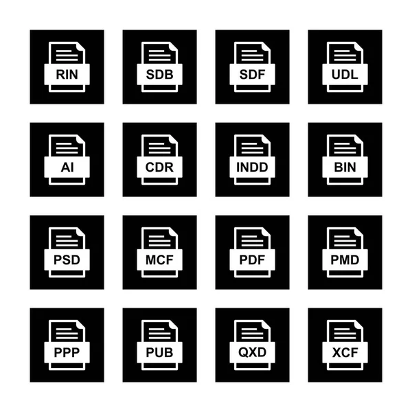 Conjunto Ícones Formatos Arquivo — Vetor de Stock