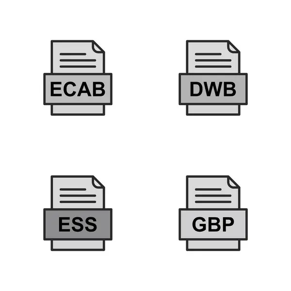 Sada Ikon Formátů Souborů — Stockový vektor