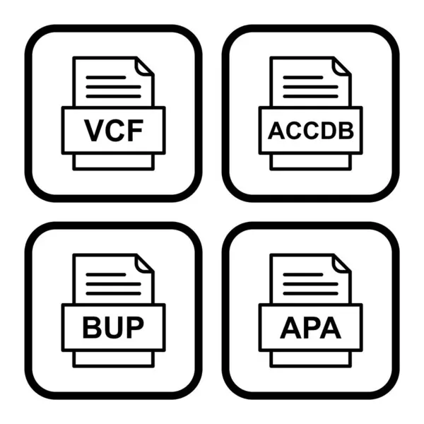 Set Icone Formati File — Vettoriale Stock