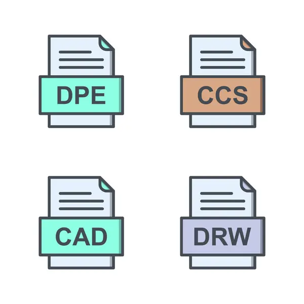 设置4个文件格式图标 — 图库矢量图片