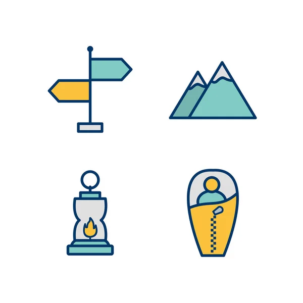 Icon Set Von Camping Für Den Persönlichen Und Gewerblichen Gebrauch — Stockvektor