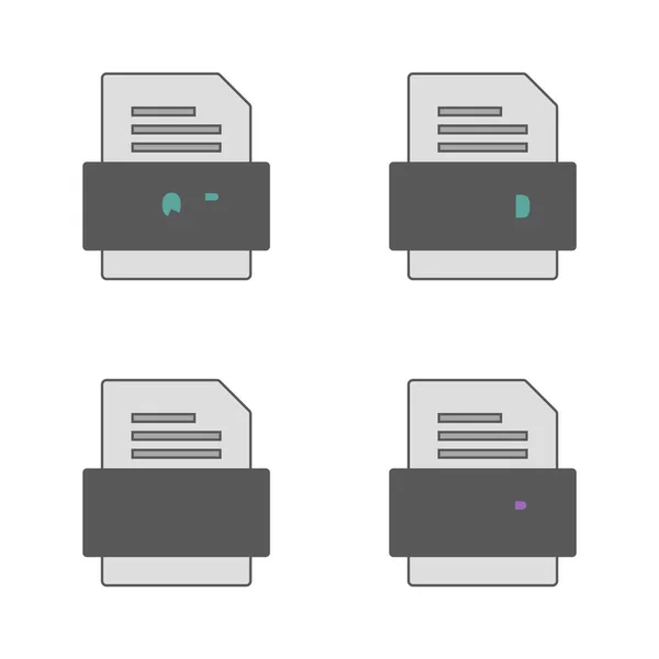 Set File Formats Icons — Stock Vector