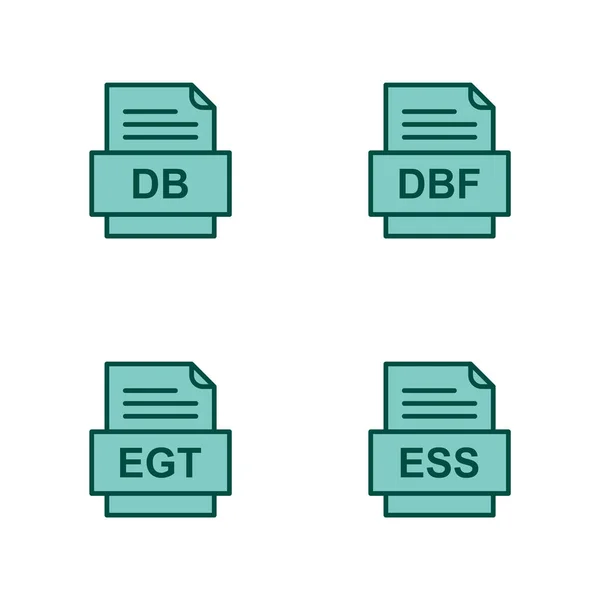 Set Von Symbolen Für Dateiformate — Stockvektor