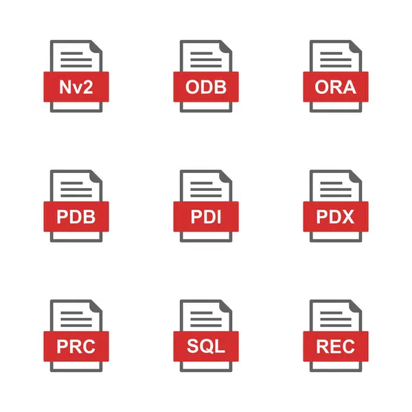 Набор Форматов Файлов Иконки — стоковый вектор