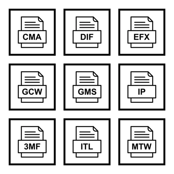 Zestaw Ikon Formatów Plików — Wektor stockowy