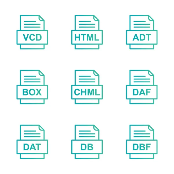 Conjunto Iconos Formatos Archivo — Archivo Imágenes Vectoriales