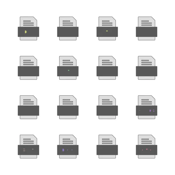 Set Pictograme Formate Fișiere — Vector de stoc