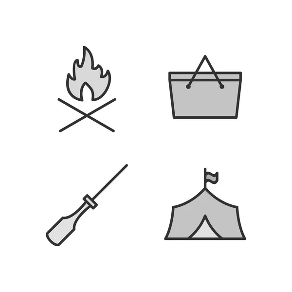 Camping Icons Voor Privé Commercieel Gebruik — Stockvector