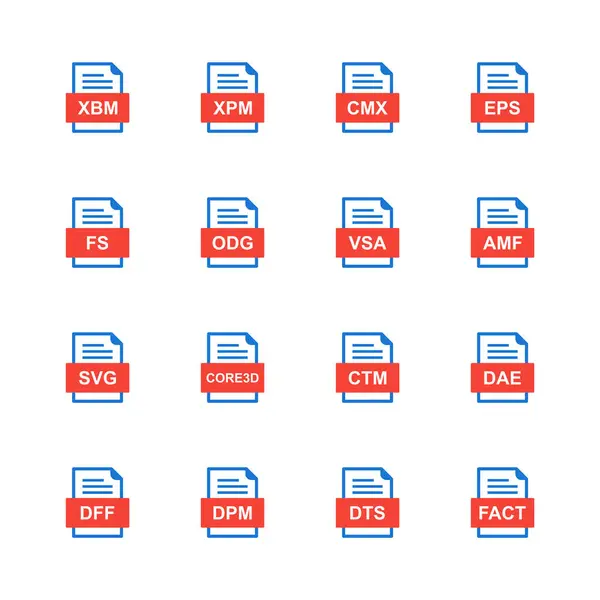 Conjunto Ícones Formatos Arquivo —  Vetores de Stock